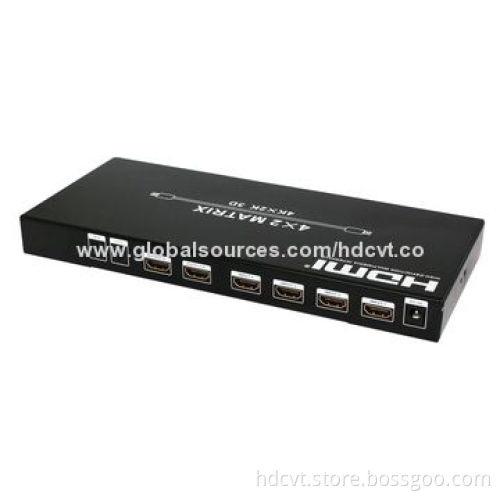 HDMI Matrix, 4x2 1080P 3D 4K x 2K TV 4 by 2 with EDID Control 5V/1A